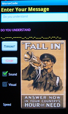 Morse Code App Message Entry