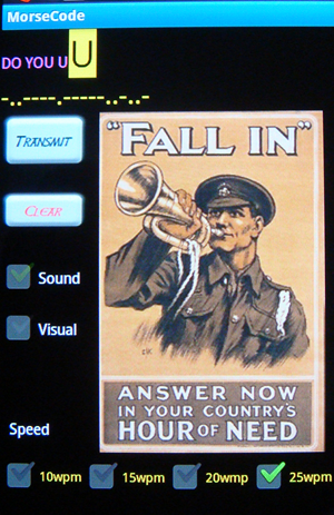 Morse Code Transmit Android App